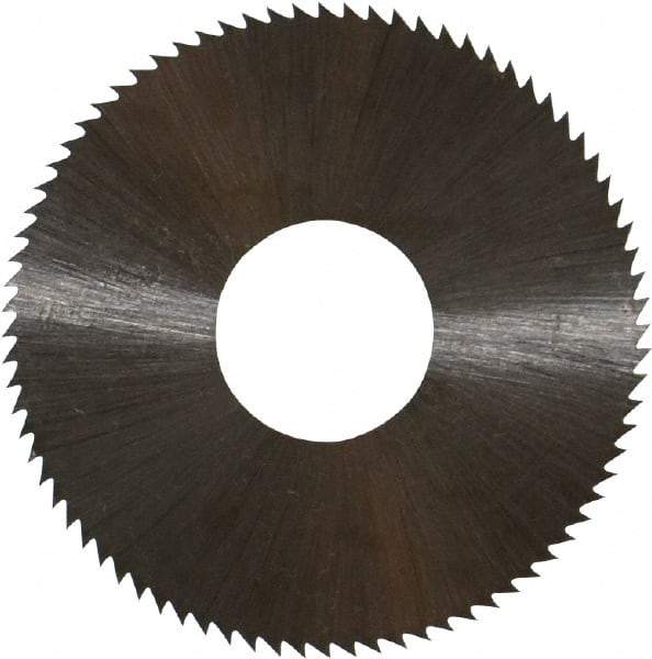 Controx - 1-1/2" Diam x 0.014" Blade Thickness x 1/2" Arbor Hole Diam, 80 Tooth Slitting and Slotting Saw - Arbor Connection, Right Hand, Uncoated, High Speed Steel, Concave Ground - Benchmark Tooling