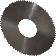 Controx - 1-1/2" Diam x 0.018" Blade Thickness x 1/2" Arbor Hole Diam, 80 Tooth Slitting and Slotting Saw - Arbor Connection, Right Hand, Uncoated, High Speed Steel, Concave Ground - Benchmark Tooling