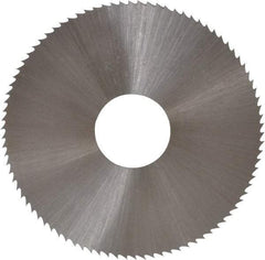 Controx - 1-3/4" Diam x 0.018" Blade Thickness x 1/2" Arbor Hole Diam, 90 Tooth Slitting and Slotting Saw - Arbor Connection, Right Hand, Uncoated, High Speed Steel, Concave Ground - Benchmark Tooling