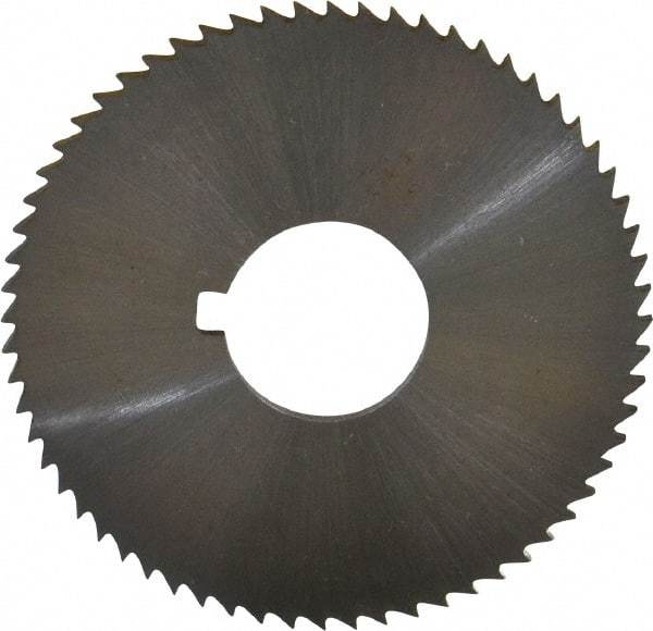 Controx - 2" Diam x 0.0781" Blade Thickness x 5/8" Arbor Hole Diam, 64 Tooth Slitting and Slotting Saw - Arbor Connection, Right Hand, Uncoated, Cobalt, Concave Ground, Contains Keyway - Benchmark Tooling