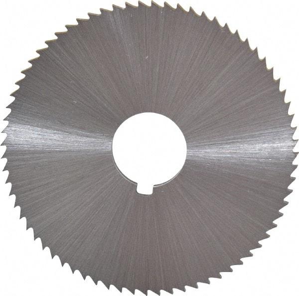 Controx - 2-1/2" Diam x 0.0938" Blade Thickness x 5/8" Arbor Hole Diam, 72 Tooth Slitting and Slotting Saw - Arbor Connection, Right Hand, Uncoated, Cobalt, Concave Ground, Contains Keyway - Benchmark Tooling