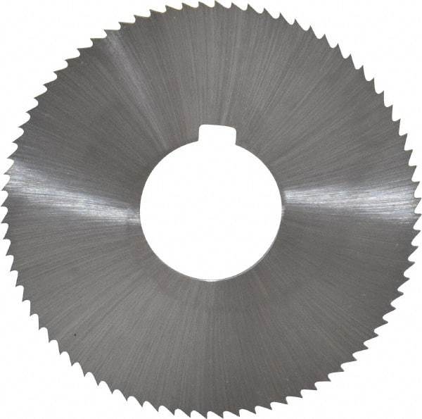 Controx - 3" Diam x 0.0781" Blade Thickness x 1" Arbor Hole Diam, 80 Tooth Slitting and Slotting Saw - Arbor Connection, Right Hand, Uncoated, Cobalt, Concave Ground, Contains Keyway - Benchmark Tooling