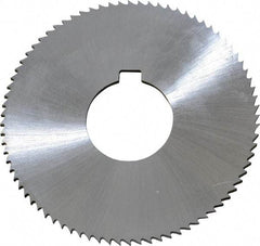 Controx - 3" Diam x 0.0938" Blade Thickness x 1" Arbor Hole Diam, 80 Tooth Slitting and Slotting Saw - Arbor Connection, Right Hand, Uncoated, Cobalt, Concave Ground, Contains Keyway - Benchmark Tooling