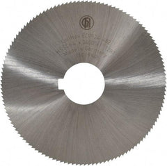 Controx - 4" Diam x 0.04" Blade Thickness x 1" Arbor Hole Diam, 128 Tooth Slitting and Slotting Saw - Arbor Connection, Right Hand, Uncoated, Cobalt, Concave Ground, Contains Keyway - Benchmark Tooling