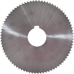 Controx - 4" Diam x 0.0781" Blade Thickness x 1" Arbor Hole Diam, 80 Tooth Slitting and Slotting Saw - Arbor Connection, Right Hand, Uncoated, Cobalt, Concave Ground, Contains Keyway - Benchmark Tooling