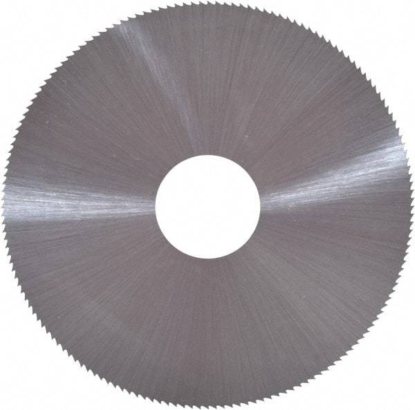 Controx - 4" Diam x 0.0938" Blade Thickness x 1" Arbor Hole Diam, 80 Tooth Slitting and Slotting Saw - Arbor Connection, Right Hand, Uncoated, Cobalt, Concave Ground, Contains Keyway - Benchmark Tooling