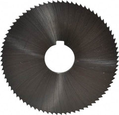 Controx - 4" Diam x 1/8" Blade Thickness x 1" Arbor Hole Diam, 80 Tooth Slitting and Slotting Saw - Arbor Connection, Right Hand, Uncoated, Cobalt, Concave Ground, Contains Keyway - Benchmark Tooling