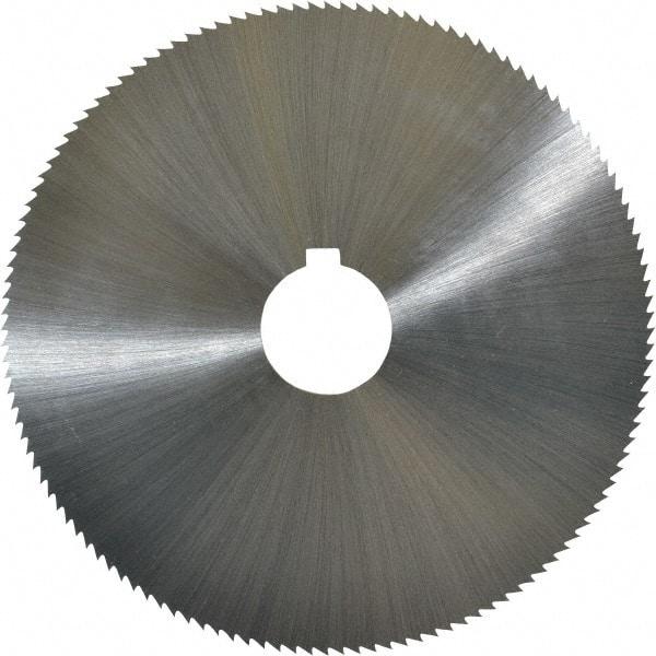 Controx - 5" Diam x 1/16" Blade Thickness x 1" Arbor Hole Diam, 128 Tooth Slitting and Slotting Saw - Arbor Connection, Right Hand, Uncoated, Cobalt, Concave Ground, Contains Keyway - Benchmark Tooling