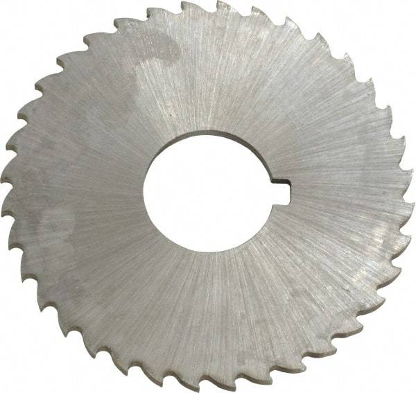 Controx - 2" Diam x 0.0781" Blade Thickness x 5/8" Arbor Hole Diam, 36 Tooth Slitting and Slotting Saw - Arbor Connection, Right Hand, Uncoated, Cobalt, 15° Rake, Concave Ground, Contains Keyway - Benchmark Tooling