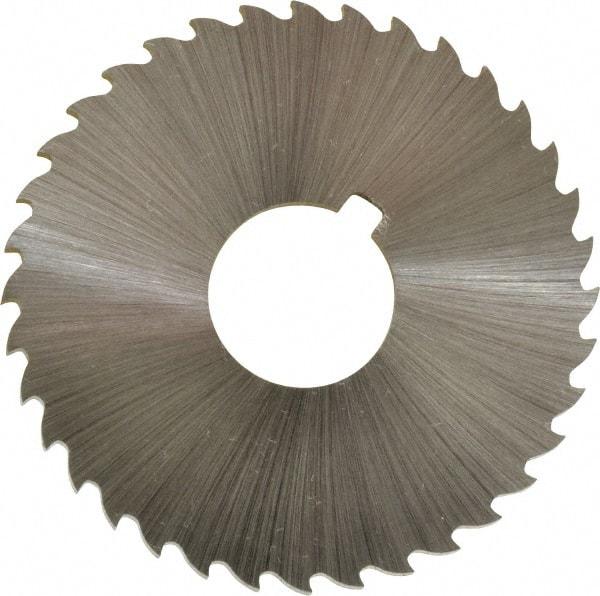 Controx - 2" Diam x 0.0938" Blade Thickness x 5/8" Arbor Hole Diam, 36 Tooth Slitting and Slotting Saw - Arbor Connection, Right Hand, Uncoated, Cobalt, 15° Rake, Concave Ground, Contains Keyway - Benchmark Tooling