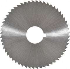 Controx - 2-1/2" Diam x 0.04" Blade Thickness x 5/8" Arbor Hole Diam, 56 Tooth Slitting and Slotting Saw - Arbor Connection, Right Hand, Uncoated, Cobalt, 15° Rake, Concave Ground, Contains Keyway - Benchmark Tooling