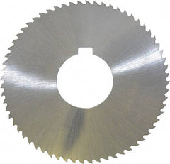 Controx - 3" Diam x 0.04" Blade Thickness x 1" Arbor Hole Diam, 64 Tooth Slitting and Slotting Saw - Arbor Connection, Right Hand, Uncoated, Cobalt, 15° Rake, Concave Ground, Contains Keyway - Benchmark Tooling