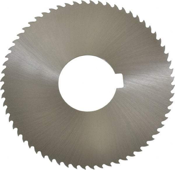 Controx - 3" Diam x 0.0469" Blade Thickness x 1" Arbor Hole Diam, 64 Tooth Slitting and Slotting Saw - Arbor Connection, Right Hand, Uncoated, Cobalt, 15° Rake, Concave Ground, Contains Keyway - Benchmark Tooling