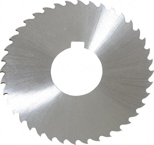 Controx - 3" Diam x 1/16" Blade Thickness x 1" Arbor Hole Diam, 40 Tooth Slitting and Slotting Saw - Arbor Connection, Right Hand, Uncoated, Cobalt, 15° Rake, Concave Ground, Contains Keyway - Benchmark Tooling