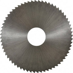 Controx - 4" Diam x 0.02" Blade Thickness x 1" Arbor Hole Diam, 64 Tooth Slitting and Slotting Saw - Arbor Connection, Right Hand, Uncoated, Cobalt, 15° Rake, Concave Ground - Benchmark Tooling