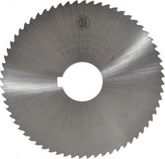 Controx - 4" Diam x 0.0313" Blade Thickness x 1" Arbor Hole Diam, 64 Tooth Slitting and Slotting Saw - Arbor Connection, Right Hand, Uncoated, Cobalt, 15° Rake, Concave Ground - Benchmark Tooling