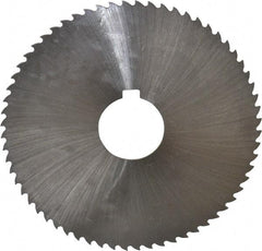 Controx - 4" Diam x 0.04" Blade Thickness x 1" Arbor Hole Diam, 64 Tooth Slitting and Slotting Saw - Arbor Connection, Right Hand, Uncoated, Cobalt, 15° Rake, Concave Ground, Contains Keyway - Benchmark Tooling