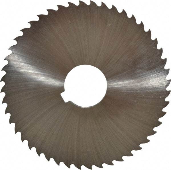 Controx - 4" Diam x 1/8" Blade Thickness x 1" Arbor Hole Diam, 48 Tooth Slitting and Slotting Saw - Arbor Connection, Right Hand, Uncoated, Cobalt, 15° Rake, Concave Ground, Contains Keyway - Benchmark Tooling