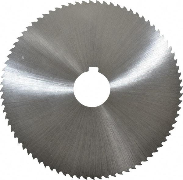 Controx - 5" Diam x 0.0313" Blade Thickness x 1" Arbor Hole Diam, 80 Tooth Slitting and Slotting Saw - Arbor Connection, Right Hand, Uncoated, Cobalt, 15° Rake, Concave Ground - Benchmark Tooling