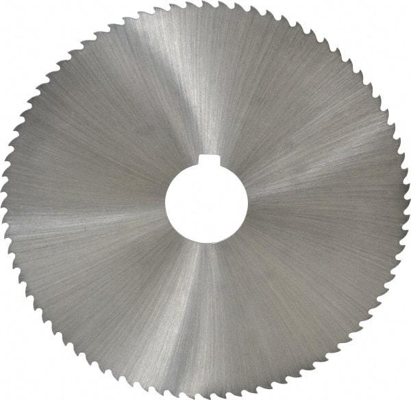 Controx - 5" Diam x 0.0469" Blade Thickness x 1" Arbor Hole Diam, 80 Tooth Slitting and Slotting Saw - Arbor Connection, Right Hand, Uncoated, Cobalt, 15° Rake, Concave Ground, Contains Keyway - Benchmark Tooling