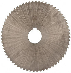 Controx - 5" Diam x 0.0781" Blade Thickness x 1" Arbor Hole Diam, 64 Tooth Slitting and Slotting Saw - Arbor Connection, Right Hand, Uncoated, Cobalt, 15° Rake, Concave Ground, Contains Keyway - Benchmark Tooling