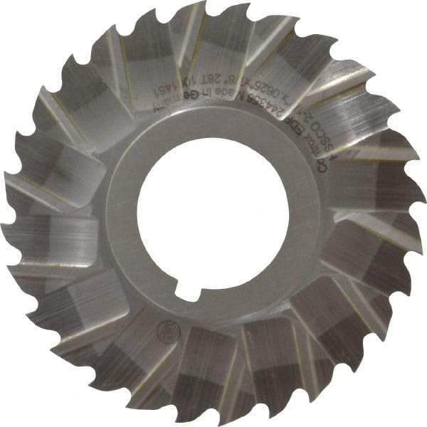 Controx - 2-1/2" Blade Diam x 1/16" Blade Thickness, 7/8" Hole, 28 Teeth, Cobalt Side Chip Saw - Staggered Tooth, Arbor Connection, Right Hand Cut, Uncoated, with Keyway - Benchmark Tooling