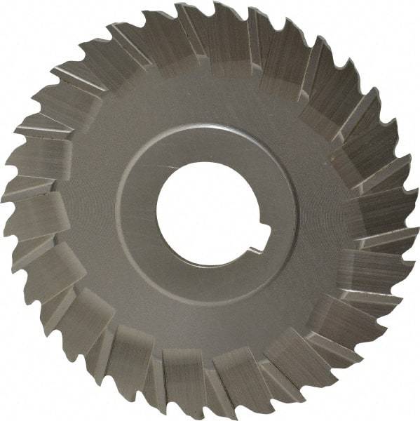 Controx - 4" Blade Diam x 1/8" Blade Thickness, 1" Hole, 36 Teeth, Cobalt Side Chip Saw - Staggered Tooth, Arbor Connection, Right Hand Cut, Uncoated, with Keyway - Benchmark Tooling