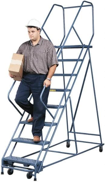 Gillis - 9.16' High 300 Lb Capacity 8 Step Rolling Ladder - Benchmark Tooling