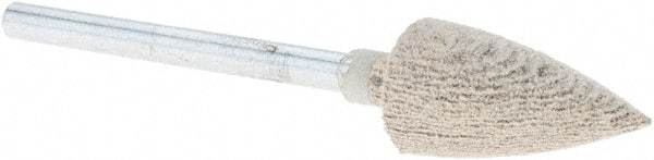 Rex Cut Product - 3/8" Head Diam x 3/4" Thickness, B52, Pointed End, Aluminum Oxide Mounted Point - White, Fine Grade, 120 Grit - Benchmark Tooling
