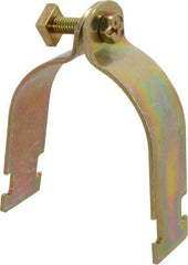 Cooper B-Line - 2-1/2" Pipe, 12 Gauge Framing Channel & Strut Mounted Clamp - Zinc Dichromate, Rigid Conduit - Benchmark Tooling