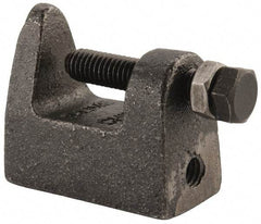 Cooper B-Line - 1-1/4" Max Flange Thickness, 3/8" Rod Wide Jaw Top Beam Clamp - 500 Lb Capacity, Malleable Iron - Benchmark Tooling