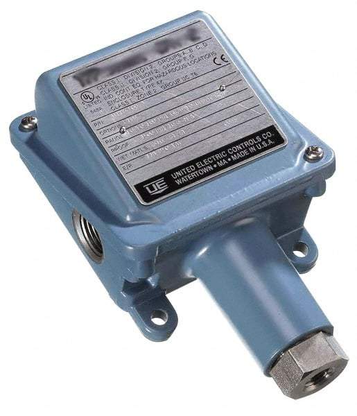 United Electric Controls - 10 to 250 psi Adjustable Range, 50 Max psi, General Purpose Diaphragm - 1/2 NPTF - Benchmark Tooling