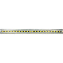 Vestil - 12' Long x 12" High, Gray with Black & Yellow Caution Tape Steel Straight Heavy Duty Guard Rail - 3 Rails Accommodated, 3-1/4" Deep, 83 Lb - Benchmark Tooling