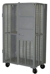 Vestil - 2,000 Lb Capacity, 2 Shelf, 4-Sided Steel Folding Truck - 44" Long x 27" Wide x 76-1/2" High, 6" Diam Wheels - Benchmark Tooling