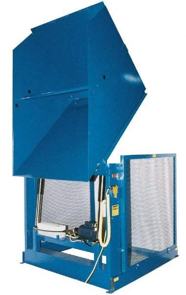 Vestil - 2,000 Lb Load Capacity, Steel Box Dumper - 64" Wide x 66" Long x 77" High, Blue - Benchmark Tooling