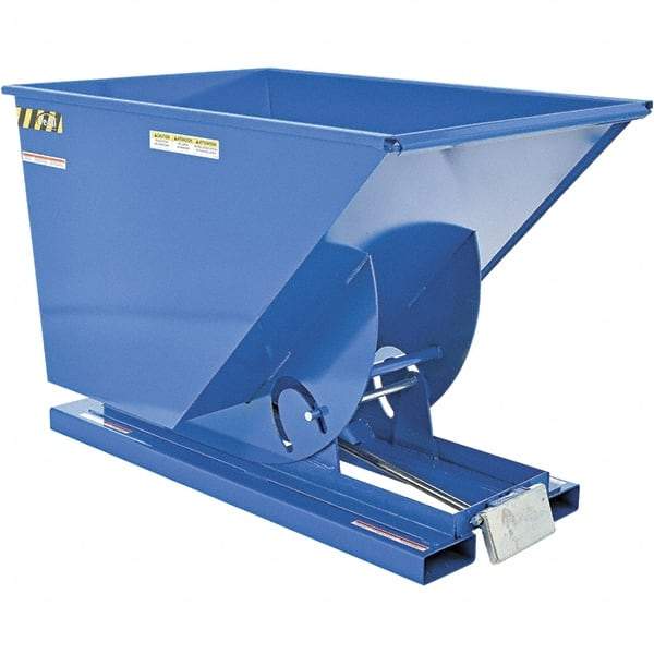 Vestil - 6,000 Lb Load Capacity, 1 Cu Yd, Steel Self-Dumping Hopper - 41-1/4" Wide x 61" Long x 43" High, Powder Coat Blue - Benchmark Tooling
