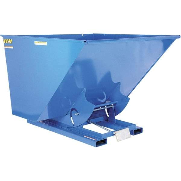 Vestil - 6,000 Lb Load Capacity, 2.5 Cu Yd, Steel Self-Dumping Hopper - 69-1/4" Wide x 69" Long x 52" High, Powder Coat Blue - Benchmark Tooling