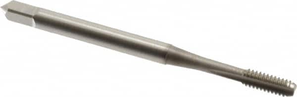 OSG - #5-40 UNC 2B/3B 3 Flute Nitride Finish Vanadium High Speed Steel Straight Flute Machine Tap - Bottoming, Right Hand Thread, 1-15/16" OAL, 5/8" Thread Length, H2 Limit, Oversize - Exact Industrial Supply