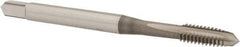 OSG - #8-32 UNC 2B 3 Flute Nitride Finish Vanadium High Speed Steel Straight Flute Machine Tap - Plug, Right Hand Thread, 2-1/8" OAL, 3/4" Thread Length, H3 Limit, Oversize - Exact Industrial Supply