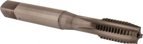 OSG - M8x1.25 Metric Coarse 6H 4 Flute Nitride Finish Vanadium High Speed Steel Straight Flute Machine Tap - Plug, Right Hand Thread, 2-23/32" OAL, 1-1/8" Thread Length, D5 Limit, Oversize - Exact Industrial Supply