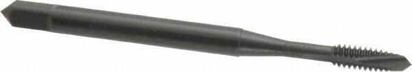 OSG - #4-40 UNC, 2 Flute, Oxide Finish, Vanadium High Speed Steel Spiral Point Tap - Plug Chamfer, Right Hand Thread, 1-7/8" OAL, 9/16" Thread Length, 0.141" Shank Diam, Series 280 - Exact Industrial Supply