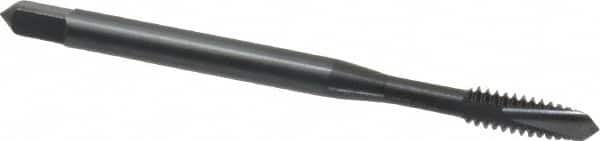 OSG - #6-32 UNC, 2 Flute, Oxide Finish, Vanadium High Speed Steel Spiral Point Tap - Plug Chamfer, Right Hand Thread, 2" OAL, 11/16" Thread Length, 0.141" Shank Diam, 3B Class of Fit, Series 280 - Exact Industrial Supply