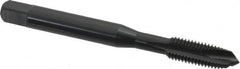 OSG - 1/4-28 UNF, 3 Flute, Oxide Finish, Vanadium High Speed Steel Spiral Point Tap - Plug Chamfer, Right Hand Thread, 2-1/2" OAL, 1" Thread Length, 0.255" Shank Diam, Series 280 - Exact Industrial Supply