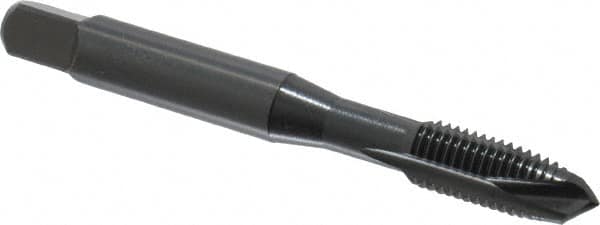 OSG - 5/16-24 UNF, 3 Flute, Oxide Finish, Vanadium High Speed Steel Spiral Point Tap - Plug Chamfer, Right Hand Thread, 2-23/32" OAL, 1-1/8" Thread Length, 0.318" Shank Diam, Series 280 - Exact Industrial Supply