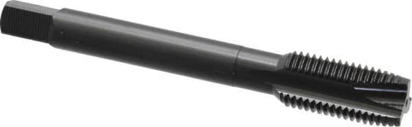 OSG - 7/16-20 UNF, 3 Flute, Oxide Finish, Vanadium High Speed Steel Spiral Point Tap - Plug Chamfer, Right Hand Thread, 3-5/32" OAL, 1-7/16" Thread Length, 0.323" Shank Diam, Series 280 - Exact Industrial Supply