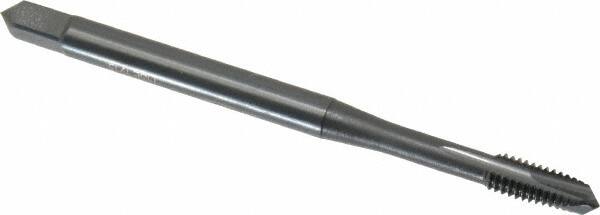 OSG - M3.5x0.60 Metric Coarse, 3 Flute, Oxide Finish, Vanadium High Speed Steel Spiral Point Tap - Plug Chamfer, Right Hand Thread, 2" OAL, 11/16" Thread Length, 0.141" Shank Diam, 6H Class of Fit, Series 289 - Exact Industrial Supply