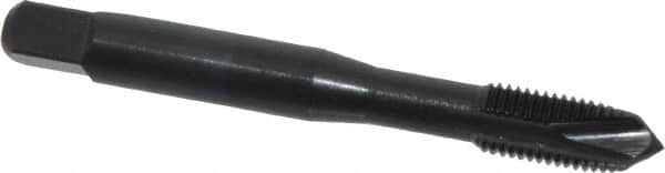 OSG - M8x1.00 Metric Fine, 3 Flute, Oxide Finish, Vanadium High Speed Steel Spiral Point Tap - Plug Chamfer, Right Hand Thread, 2-23/32" OAL, 1-1/8" Thread Length, 0.318" Shank Diam, Series 289 - Exact Industrial Supply