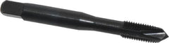 OSG - M8x1.00 Metric Fine, 3 Flute, Oxide Finish, Vanadium High Speed Steel Spiral Point Tap - Plug Chamfer, Right Hand Thread, 2-23/32" OAL, 1-1/8" Thread Length, 0.318" Shank Diam, Series 289 - Exact Industrial Supply