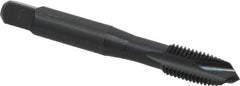 OSG - M10x1.25 Metric Fine, 3 Flute, Oxide Finish, Vanadium High Speed Steel Spiral Point Tap - Plug Chamfer, Right Hand Thread, 2-15/16" OAL, 1-1/4" Thread Length, 0.381" Shank Diam, Series 289 - Exact Industrial Supply