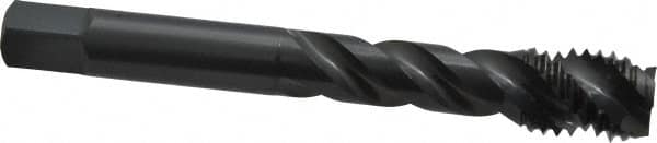 OSG - M12x1.75 Metric Coarse 3 Flute 6H Modified Bottoming Spiral Flute Tap - Vanadium High Speed Steel, Oxide Finish, 3-3/8" OAL, Right Hand Flute, Right Hand Thread, D6, Series 299 - Benchmark Tooling